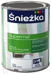 Универсальная маслено-фталевая эмаль Sniezka Supermal белый глянец, 0,8л