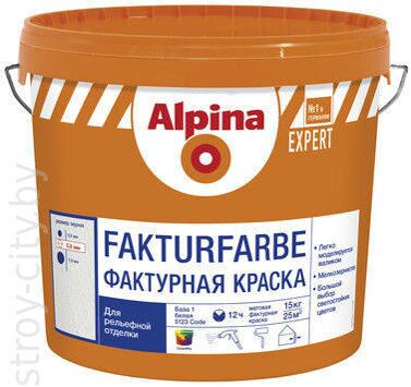 Универсальная фактурная краска Alpina Expert Fakturfarbe 100, 15кг