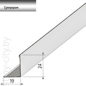 Уголок пристеночный стальной 19*24 L=3000 "Суперхром"