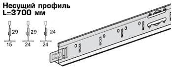 Профиль потолочный T-образный 24*29*0,4 L=3600мм. "белый"