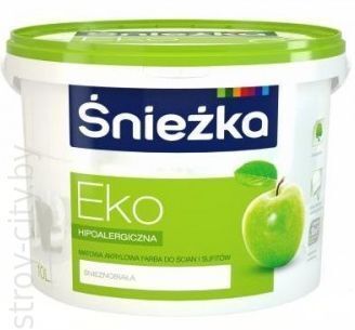 Краска матовая акриловая для интерьеров Sniezka Eko, 3л