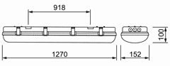 Пылевлагозащищенный люминесцентный светильник Айсберг 2х18 IP65